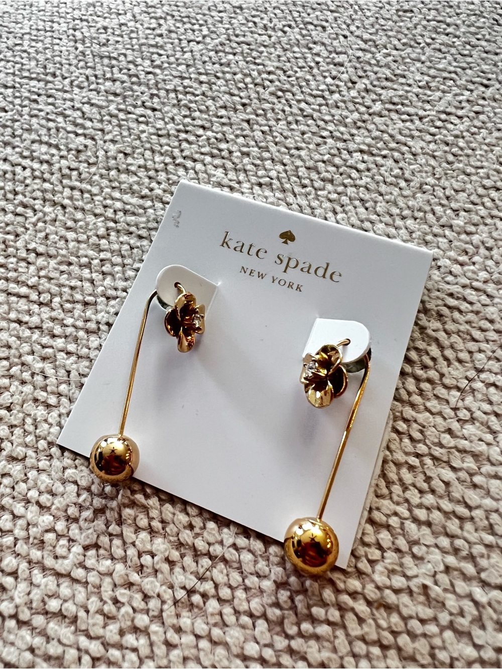 Kate Spade Shine On Flower Drop Earrings with Gold Accents - Picture 4 of 7